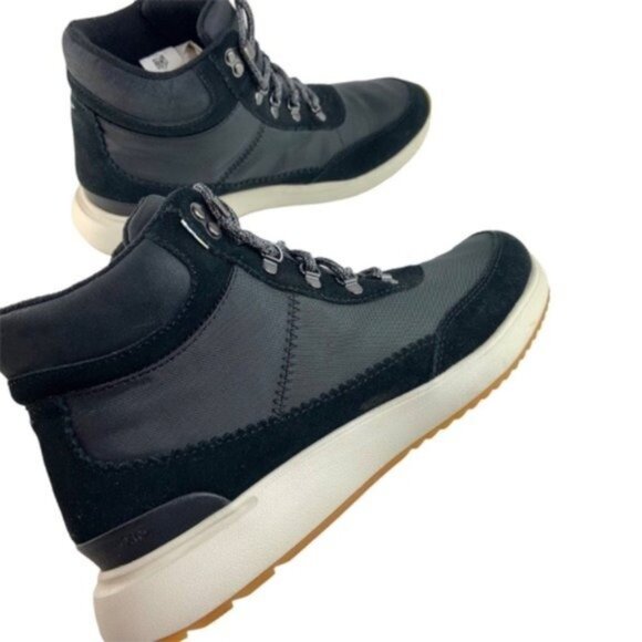 Toms Black Cascada Textile Suede Lace Up Boots - Picture 7 of 8